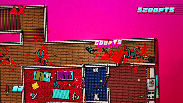 Enter the room on the right - Scene 6 - Moving Up - Act 2 - Rising - Hotline Miami 2: Wrong Number - Game Guide and Walkthrough