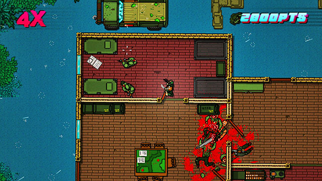 You find the last two enemies by the map exit - Scene 9 - Ambush - Act 3 - Climax - Hotline Miami 2: Wrong Number - Game Guide and Walkthrough