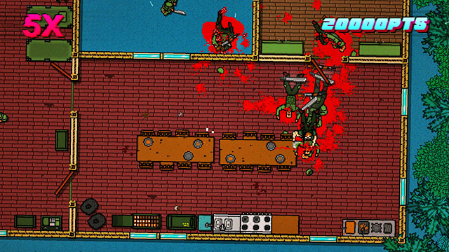 Go left and shoot the rest of the enemies - Scene 9 - Ambush - Act 3 - Climax - Hotline Miami 2: Wrong Number - Game Guide and Walkthrough