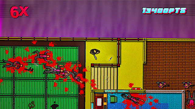 Lean out from behind the corner and shoot both of the enemies on the right - Scene 11 - Dead Ahead - Act 3 - Climax - Hotline Miami 2: Wrong Number - Game Guide and Walkthrough