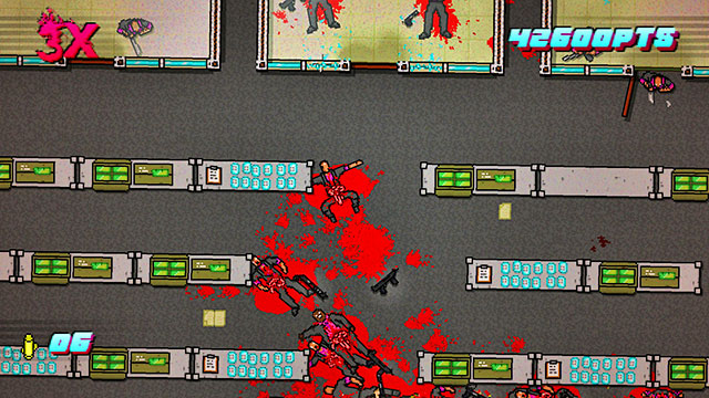On the left side of the map, there are enemies with melee weapons, both outside and inside the room above - Scene 11 - Dead Ahead - Act 3 - Climax - Hotline Miami 2: Wrong Number - Game Guide and Walkthrough