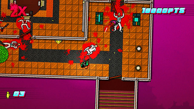 Return to the room with the table - Scene 12 - Death Wish - Act 3 - Climax - Hotline Miami 2: Wrong Number - Game Guide and Walkthrough