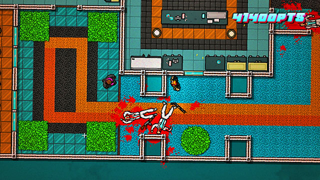 After you kill them, approach the door - Scene 12 - Death Wish - Act 3 - Climax - Hotline Miami 2: Wrong Number - Game Guide and Walkthrough