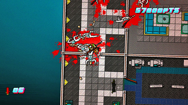 In the next one, there is a beefcake and an enemy with a firearm, waiting for you - Scene 12 - Death Wish - Act 3 - Climax - Hotline Miami 2: Wrong Number - Game Guide and Walkthrough