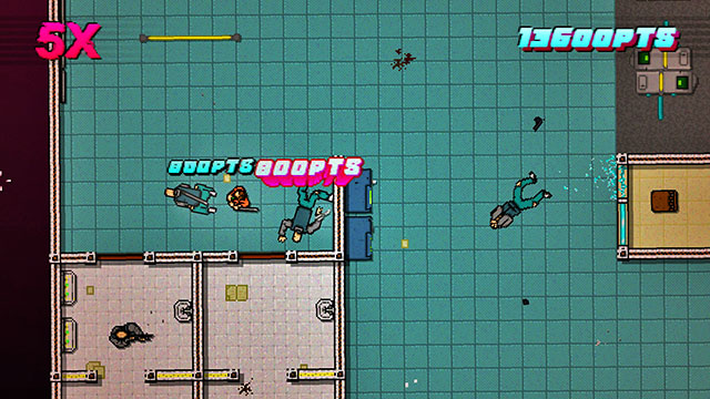 Go up and hide behind the corner - Scene 13 - Subway - Act 4 - Falling - Hotline Miami 2: Wrong Number - Game Guide and Walkthrough