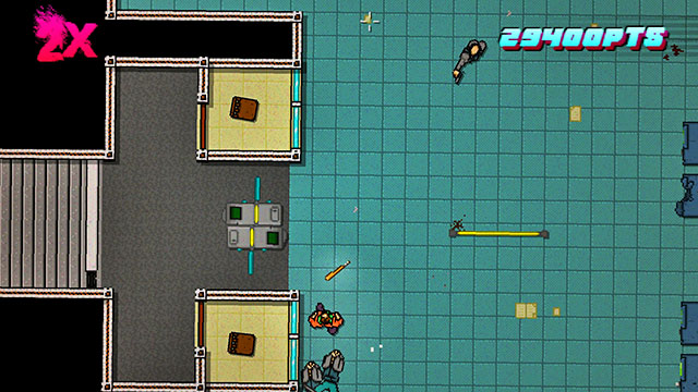 You find two more shooters on the right - Scene 13 - Subway - Act 4 - Falling - Hotline Miami 2: Wrong Number - Game Guide and Walkthrough