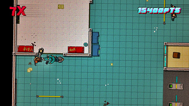 In the same way, defeat the last threesome in the upper-right corner of the map - Scene 13 - Subway - Act 4 - Falling - Hotline Miami 2: Wrong Number - Game Guide and Walkthrough