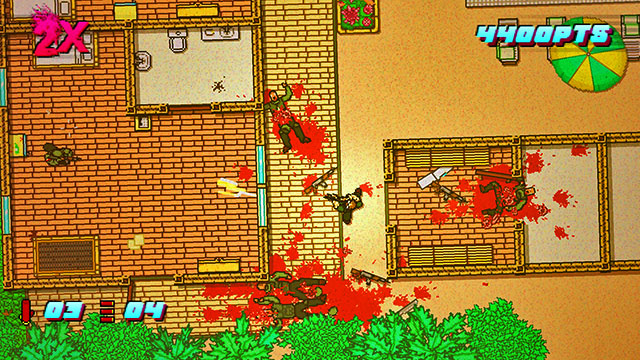 Return to the right side of the map and go up - Scene 14 - Stronghold - Act 4 - Falling - Hotline Miami 2: Wrong Number - Game Guide and Walkthrough