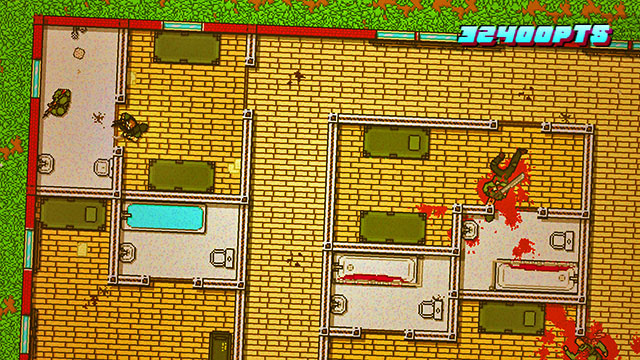 The last two shooters are to the left of the stairs - Scene 14 - Stronghold - Act 4 - Falling - Hotline Miami 2: Wrong Number - Game Guide and Walkthrough