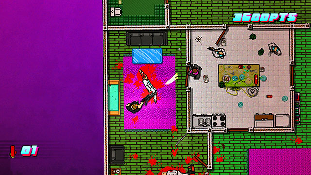 After you have cleared the room, take a new weapon - Scene 15 - Withdrawal - Act 4 - Falling - Hotline Miami 2: Wrong Number - Game Guide and Walkthrough