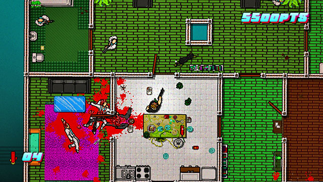 You find the last two enemies in the rooms in the upper-left and upper-right corners of the map - Scene 15 - Withdrawal - Act 4 - Falling - Hotline Miami 2: Wrong Number - Game Guide and Walkthrough