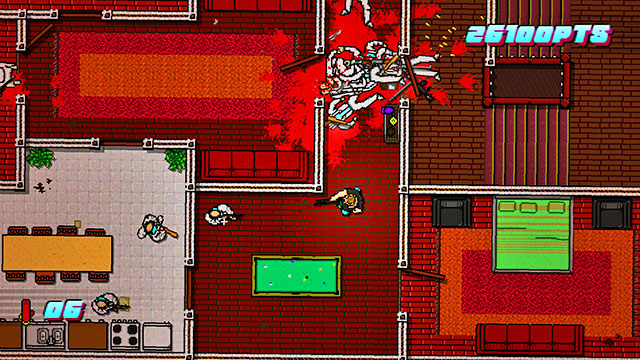 You find the last enemies on the top of the map - Scene 15 - Withdrawal - Act 4 - Falling - Hotline Miami 2: Wrong Number - Game Guide and Walkthrough
