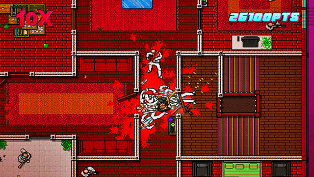 While above, use similar tactics, as on the lower floor - Scene 15 - Withdrawal - Act 4 - Falling - Hotline Miami 2: Wrong Number - Game Guide and Walkthrough