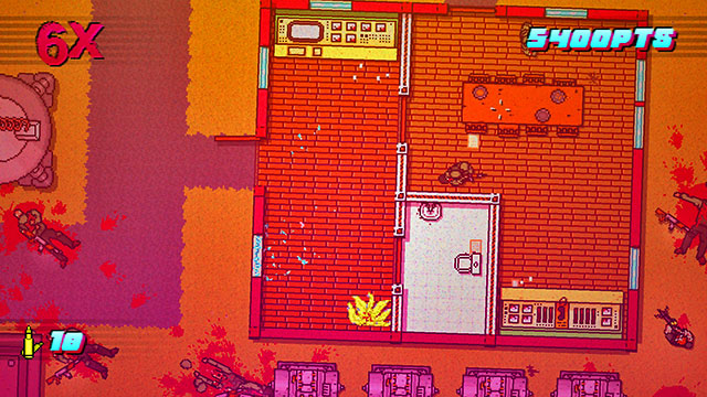 Go up - Scene 16 - Casualties - Act 4 - Falling - Hotline Miami 2: Wrong Number - Game Guide and Walkthrough