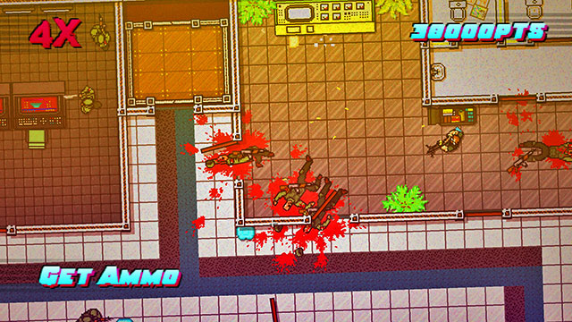 Another shooter is patrolling the area - Scene 16 - Casualties - Act 4 - Falling - Hotline Miami 2: Wrong Number - Game Guide and Walkthrough