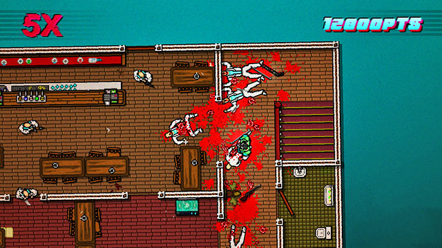 Outside, talk to the wounded man - Scene 16 - Casualties - Act 4 - Falling - Hotline Miami 2: Wrong Number - Game Guide and Walkthrough