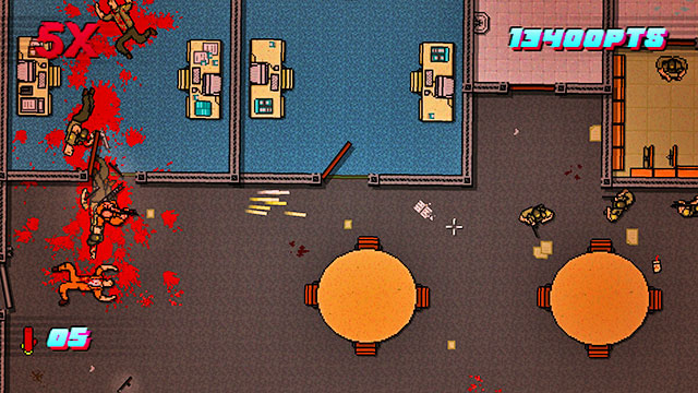 Right after you enter the map, go to the first room above - Scene 20 - Release - Act 5 - Intermission - Hotline Miami 2: Wrong Number - Game Guide and Walkthrough