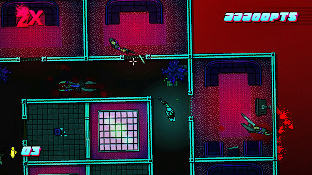 You find the last group of enemies in the upper-left room - Scene 21 - Seizure - Act 6 - Catastrophe - Hotline Miami 2: Wrong Number - Game Guide and Walkthrough