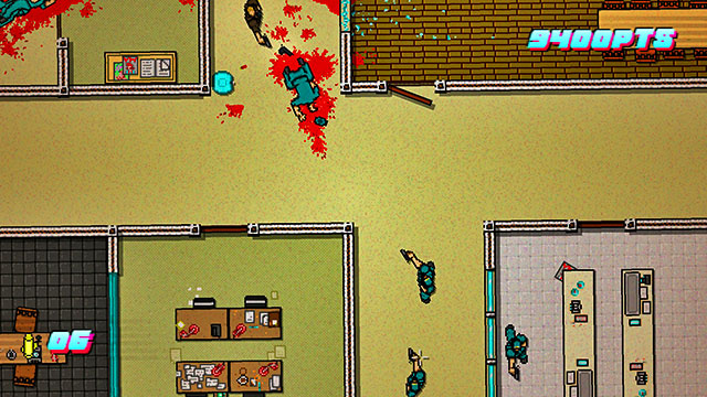 Enter the upper-left room - Scene 23 - Caught - Act 6 - Catastrophe - Hotline Miami 2: Wrong Number - Game Guide and Walkthrough