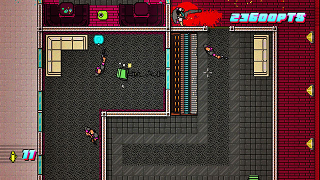 Go right and then left, along the corridor - Scene 24 - Take Over - Act 6 - Catastrophe - Hotline Miami 2: Wrong Number - Game Guide and Walkthrough