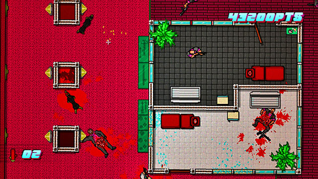 In the corridor, there is another enemy with sword - Scene 24 - Take Over - Act 6 - Catastrophe - Hotline Miami 2: Wrong Number - Game Guide and Walkthrough