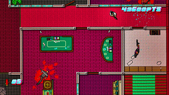 Shoot across the window to clear the room on the right - Scene 24 - Take Over - Act 6 - Catastrophe - Hotline Miami 2: Wrong Number - Game Guide and Walkthrough