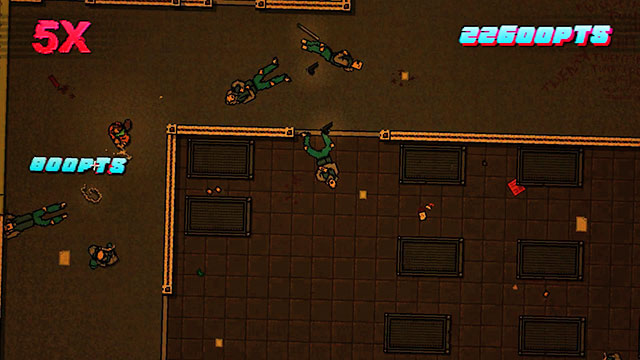 There is another shooter on the right and presumably the last enemy with a melee weapon - Bonus Scene - The Abyss - Hotline Miami 2: Wrong Number - Game Guide and Walkthrough
