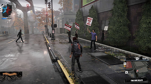 As it was mentioned before, the sidequests are marginal for the story, as they are a number of random events, which Delsin can be a witness of during free roaming (an example can be seen on the above screenshot) - 4. Main and side quests - inFamous: Second Son in 10 Easy Steps - inFamous: Second Son - Game Guide and Walkthrough