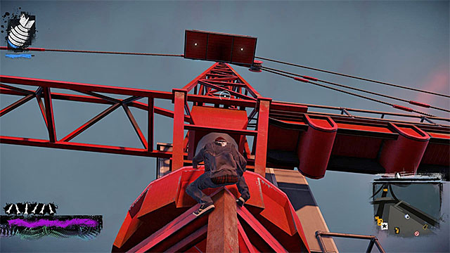 You need to get to the top of the crane - Lantern District - more difficult activities - City - inFamous: Second Son - Game Guide and Walkthrough