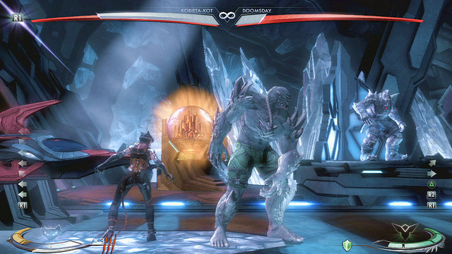 At the left edge of the arena there's a vehicle - Fortress of Solitude - Arenas - Injustice: Gods Among Us - Game Guide and Walkthrough