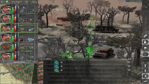 Due to many trees, killing remaining 1-2 enemies requires moving closer, but not close enough to receive any blows - Remaining locations - p. 8 - Remaining locations - Jagged Alliance: Back in Action - Game Guide and Walkthrough