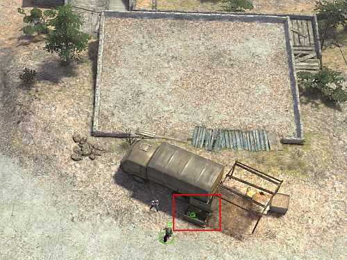 Next to this point, by the truck, you can find an ammo box (with the scepter, required to the quest The Guardian of Volcano) - Coastal settelment [3] - p. 1 - Campaign - southern way - Jagged Alliance: Crossfire - Game Guide and Walkthrough