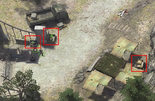 After cleaning up, check the boxes at the end of the bridge - Outposts and Sawmill [5] - Campaign - southern way - Jagged Alliance: Crossfire - Game Guide and Walkthrough