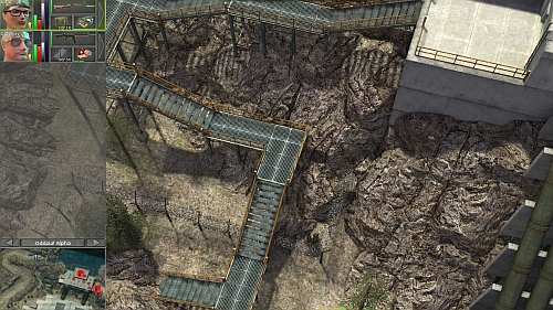 If the gate is defended by many enemies, you can begin from the point more on the north and get to the first points using the stairs shown on the screen (northern west of the map) - Hydroelectric power station [6] - Campaign - northern way - Jagged Alliance: Crossfire - Game Guide and Walkthrough