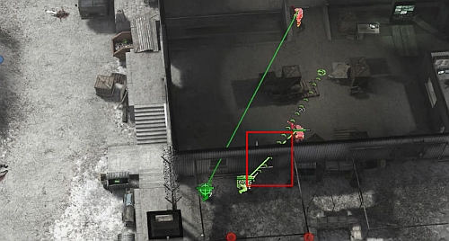 You can also try attack from the southern part of the building, firing through the window and guard the door (screen) from which enemies will running out - Military base [8] - p. 2 - Campaign - way junction - Jagged Alliance: Crossfire - Game Guide and Walkthrough
