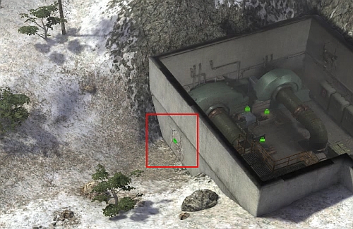 Another good place to attack is the one at the back of the building in the northern west part of the map, where you can also plant the C4 (screen) - Military base [8] - p. 2 - Campaign - way junction - Jagged Alliance: Crossfire - Game Guide and Walkthrough