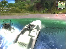 Exit the boat and get your guns ready (use the mouse wheel) - [Mission 01] Devil's Drop Zone - Walkthrough - Just Cause - Game Guide and Walkthrough
