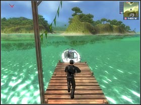 Start heading towards the second black dot (it's on the left island) - [Mission 05] Test of Loyalty - Walkthrough - Just Cause - Game Guide and Walkthrough
