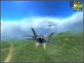 I would recommend that you try and position yourself over the left wing of the large plane (#1) - [Final Mission] Taking Out the Garbage Vol. 3 - Walkthrough - Just Cause - Game Guide and Walkthrough