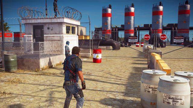Use the rope to attach it to objects you want to destroy and to explosive barrels. - Time for an Upgrade - Walkthrough - Just Cause 3 - Game Guide and Walkthrough