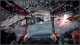 Move forward [1] and shoot the enemies with the machinegun (hold R1), but most of all with the rockets (press R2) - Stahl Arms Infiltration - p. 2 - Walkthrough - Killzone 3 - Game Guide and Walkthrough