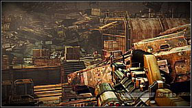 Stand beside the ammo crate - leaning out to the left and right you can aim at all the enemies - Scrapyard Shortcut - p. 1 - Walkthrough - Killzone 3 - Game Guide and Walkthrough