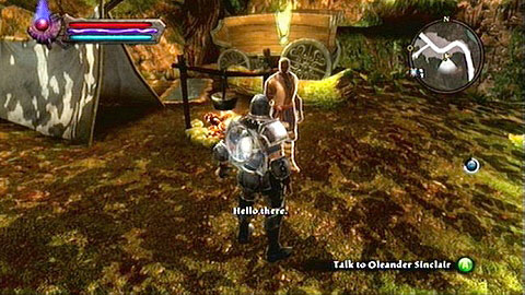 Nearby Shieldering Keep you will find a man pretending to be Oleandrer Sinclair M2(4) - Odarath II - p. 1 - Side missions - Kingdoms of Amalur: Reckoning - Game Guide and Walkthrough