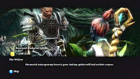 At the very beginning of the tunnel you will once again meet The Widow - Webwood - p. 2 - Side missions - Kingdoms of Amalur: Reckoning - Game Guide and Walkthrough