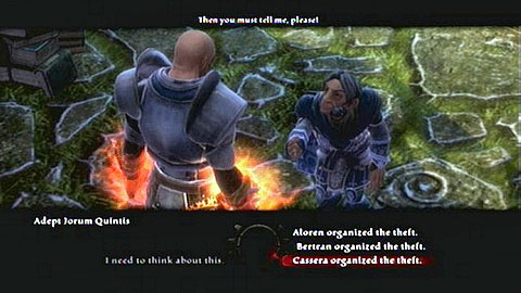 The answer to the first question is Cassera, the second Bertran and third Alorena - Ysa - p. 2 - Side missions - Kingdoms of Amalur: Reckoning - Game Guide and Walkthrough