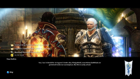 The man will give you the title of an Oathbalde and give your some gifts, including a key opening the chests in the fortress - Tala-Rane - p.3 - Side missions - Kingdoms of Amalur: Reckoning - Game Guide and Walkthrough