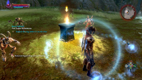 Place the ring on the stone and a group of skeletons will appear - Kandrian II - Side missions - Kingdoms of Amalur: Reckoning - Game Guide and Walkthrough
