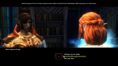 If you choose the lower dialogue option, you will need to steal the artifact from Maire by sneaking - Tywili Coast - p.1 - Side missions - Kingdoms of Amalur: Reckoning - Game Guide and Walkthrough