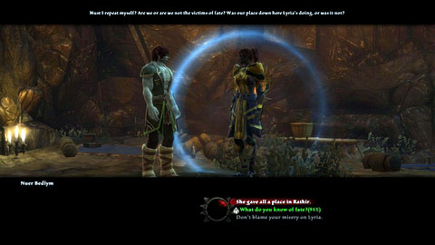 This time you need to head to the Lower Tunnels M6(13) and ridicule Nuer Bedlym, who publicly objects the order's teachings - Rathir - p.4 - Side missions - Kingdoms of Amalur: Reckoning - Game Guide and Walkthrough