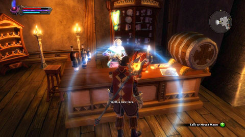 The inn-keeper Meyra Maun in the Reedsong Inn M7(2) will ask you to donate some gold for the army - Galafor/Acatha - p.1 - Side missions - Kingdoms of Amalur: Reckoning - Game Guide and Walkthrough